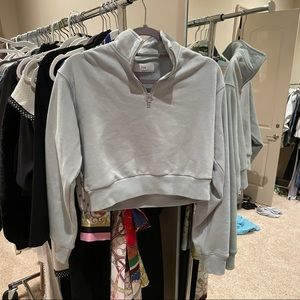 Aritzia Cozy Fleece Cropped Quarter Zip